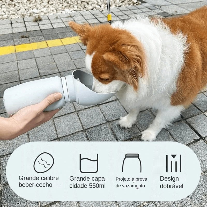 HydroPet Flex: Garrafa Dobrável Portátil 550ml para Pets - Amor PetShop