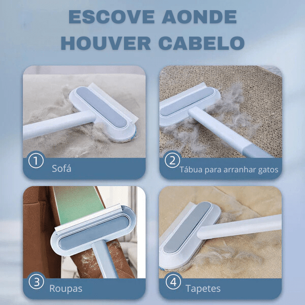 PeluxClean Escova Multifuncional Removedora de Pelos - Amor PetShop