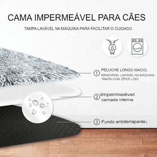 PlushConfort Ortho: Cama Ortopédica para Cães e Gatos Ultra Macia - Almofada Acalmante Removível - Amor PetShop