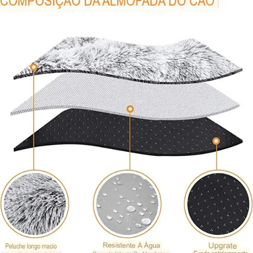 PlushConfort Ortho: Cama Ortopédica para Cães e Gatos Ultra Macia - Almofada Acalmante Removível - Amor PetShop