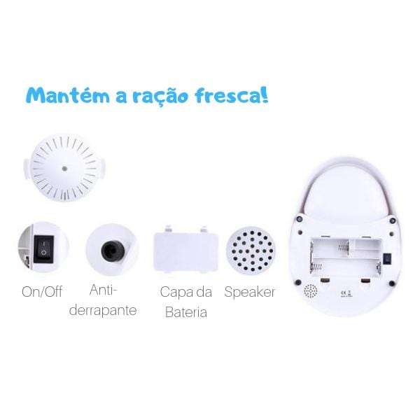 Alimentador HELLOPET® Programável Inteligente com Comando de Voz - Amor PetShop