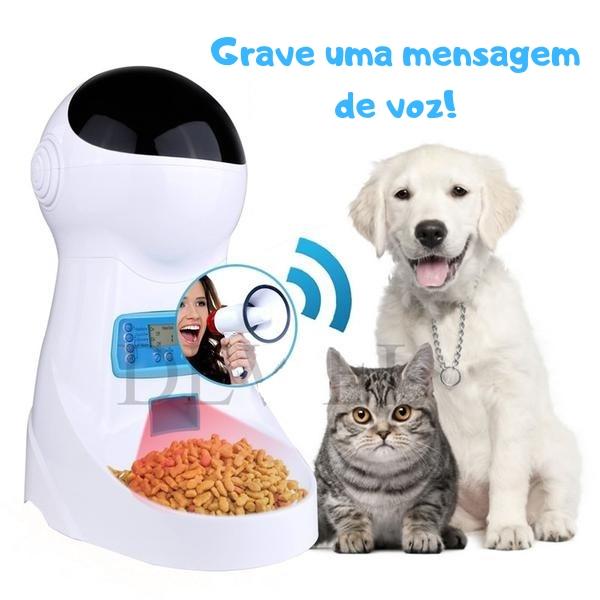 Alimentador HELLOPET® Programável Inteligente com Comando de Voz - Amor PetShop