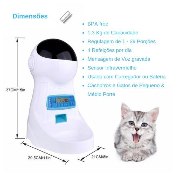 Alimentador HELLOPET® Programável Inteligente com Comando de Voz - Amor PetShop