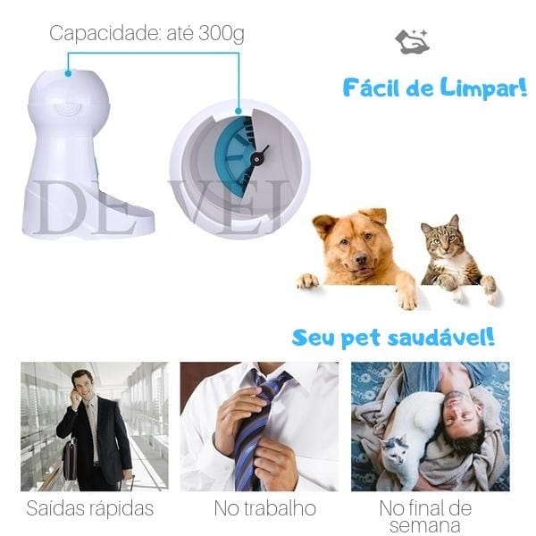 Alimentador HELLOPET® Programável Inteligente com Comando de Voz - Amor PetShop