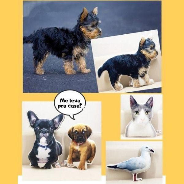 Almofada 3D Personalizada Amo Meu Pet - Amor PetShop