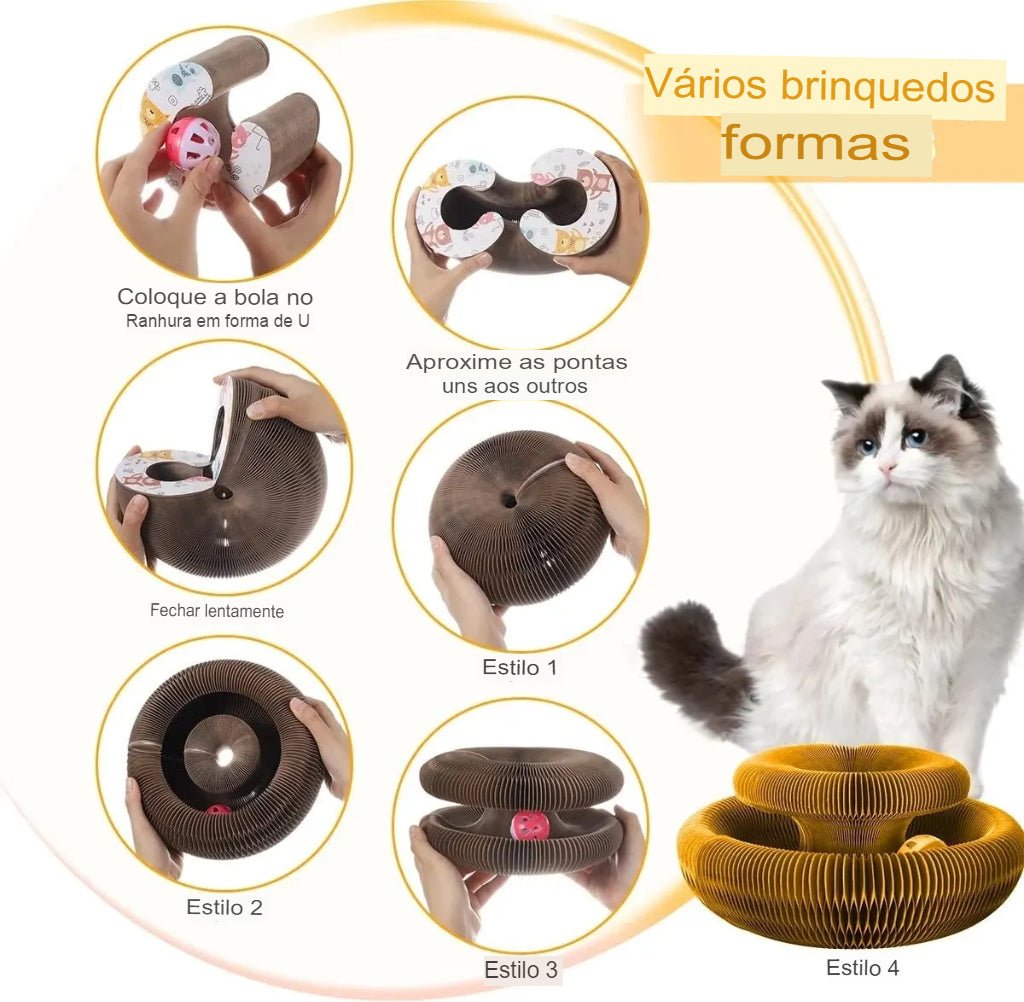 Arranhador Mágico Brinquedo Interativo para Gatos - Amor PetShop
