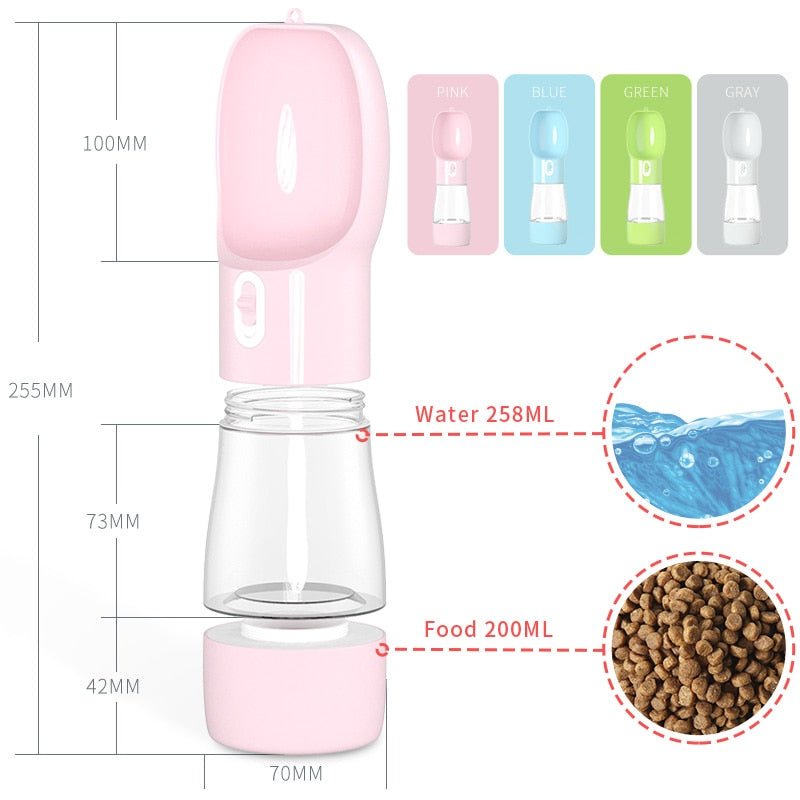 Bebedouro e Alimentador Portátil LOVE para Cães e Gatos - Amor PetShop