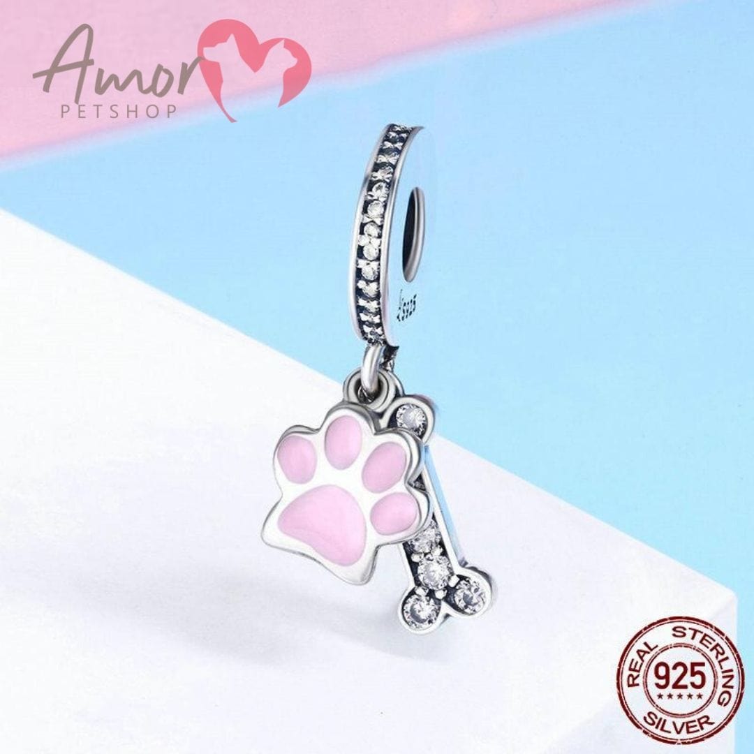 Berloque Pingente Sofisticado MEU PET AMIGO, Prata 925 Original - Amor PetShop
