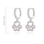 Brinco Amores de Pet, em Prata 925 com Zircônia Rosa - Amor PetShop