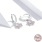 Brinco Amores de Pet, em Prata 925 com Zircônia Rosa - Amor PetShop