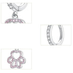 Brinco Amores de Pet, em Prata 925 com Zircônia Rosa - Amor PetShop