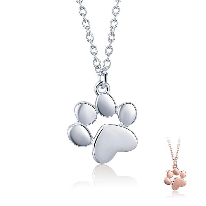 Colar com Pingete PATAS DO AMOR, Prata 925 Original - Amor PetShop