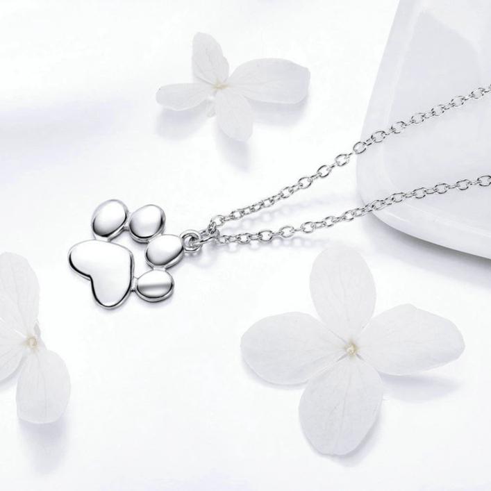 Colar com Pingete PATAS DO AMOR, Prata 925 Original - Amor PetShop