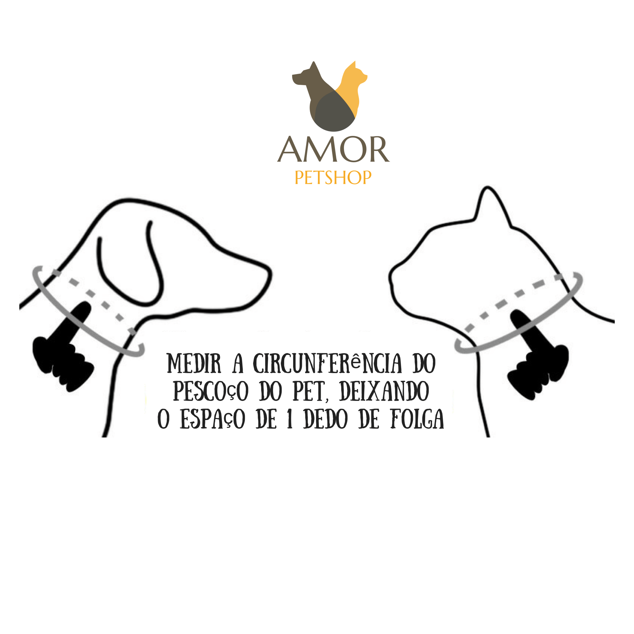 Coleira Personalizável com faixa Refletiva - Amor PetShop