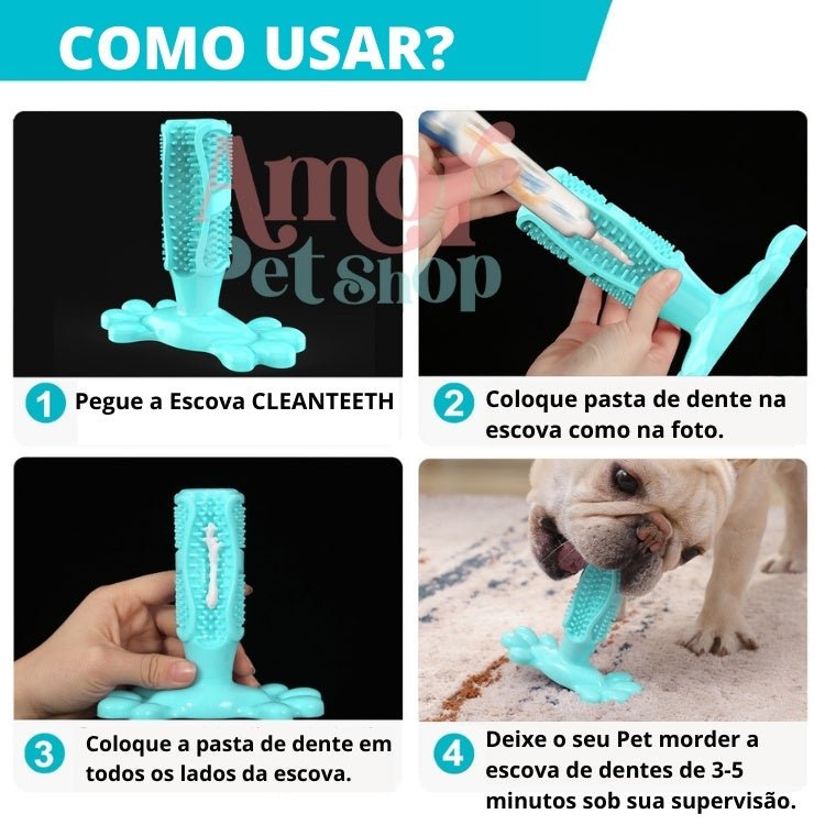Escova de Dentes para Cães CLEANTEETH - Amor PetShop