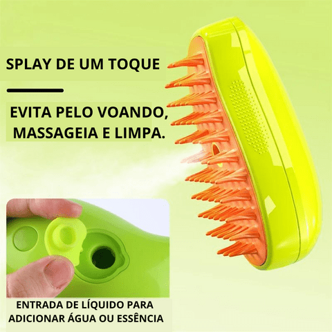 Escova Elétrica Vapor AmorPet - Cães e Gatos - Amor PetShop
