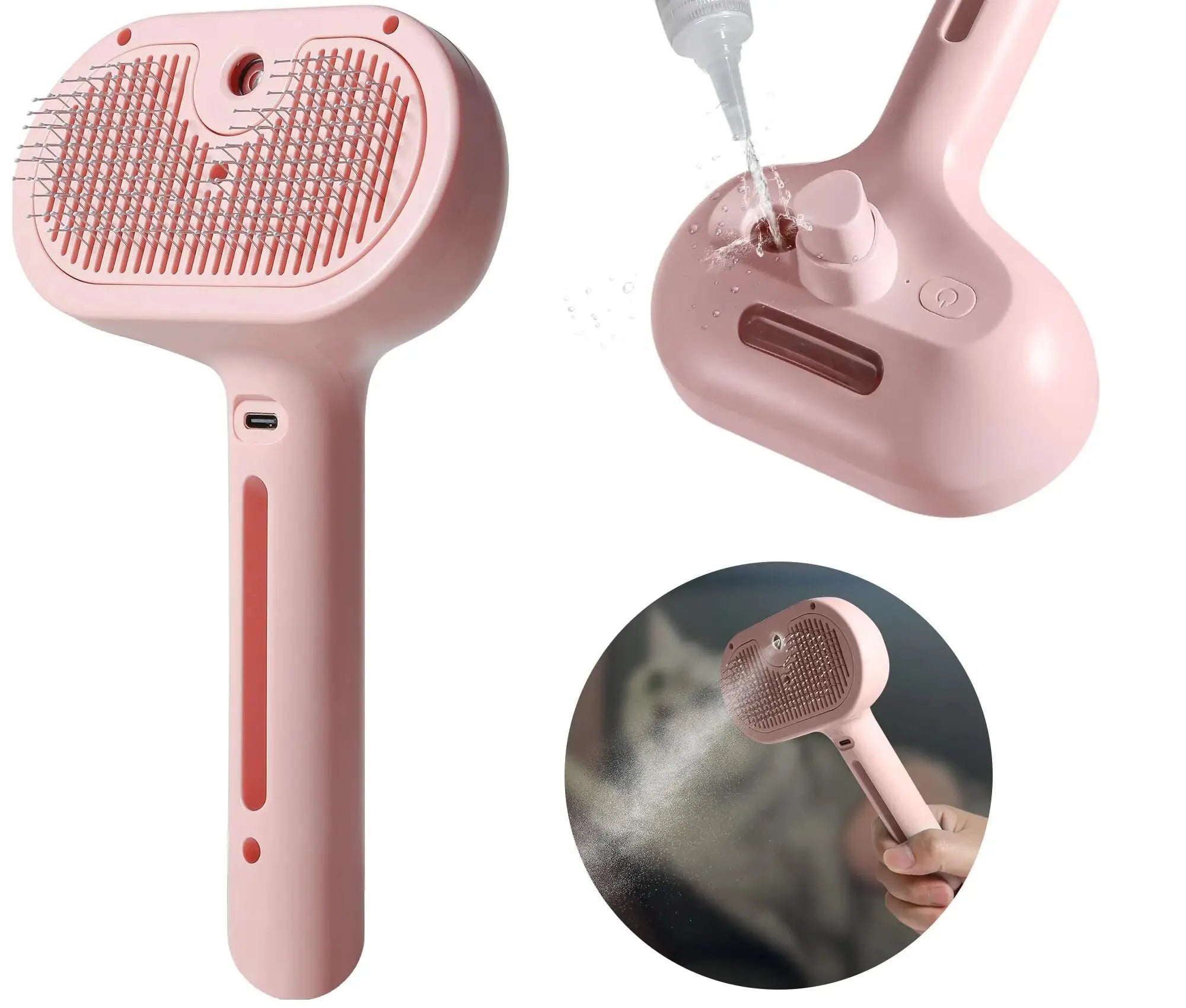 Escova Spray 2 em 1 Steamy Pet - Amor PetShop