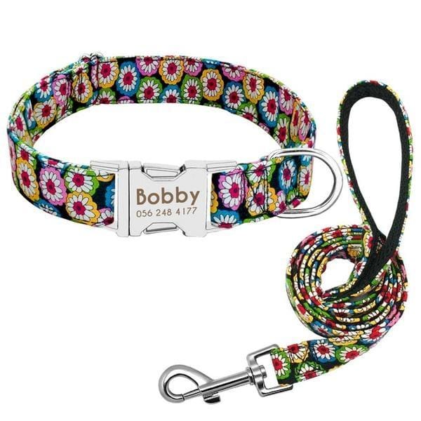 Guia e Coleira Happy - com Plaquinha Personalizada - Amor PetShop