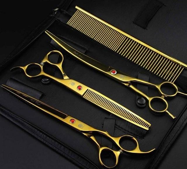 Kit de Tesoura de Tosa PD 8" Profissional - Amor PetShop