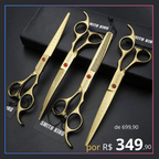 Kit de Tesouras de Tosa Profissional SK 7" - Amor PetShop