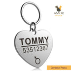 Pingente de Identificação Personalizável para Pets em Aço Inoxidável - Amor PetShop