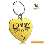 Pingente de Identificação Personalizável para Pets em Aço Inoxidável - Amor PetShop