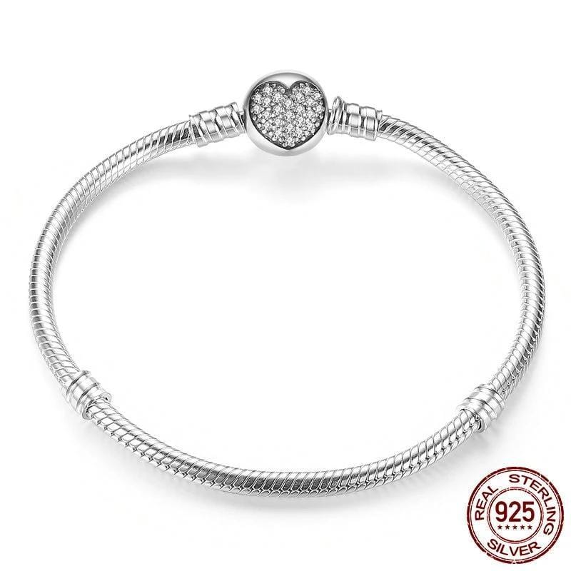 Pulseira para charms CORAÇÃO AMOR de PET, Prata 925 Original - Amor PetShop