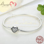 Pulseira para charms CORAÇÃO AMOR de PET, Prata 925 Original - Amor PetShop