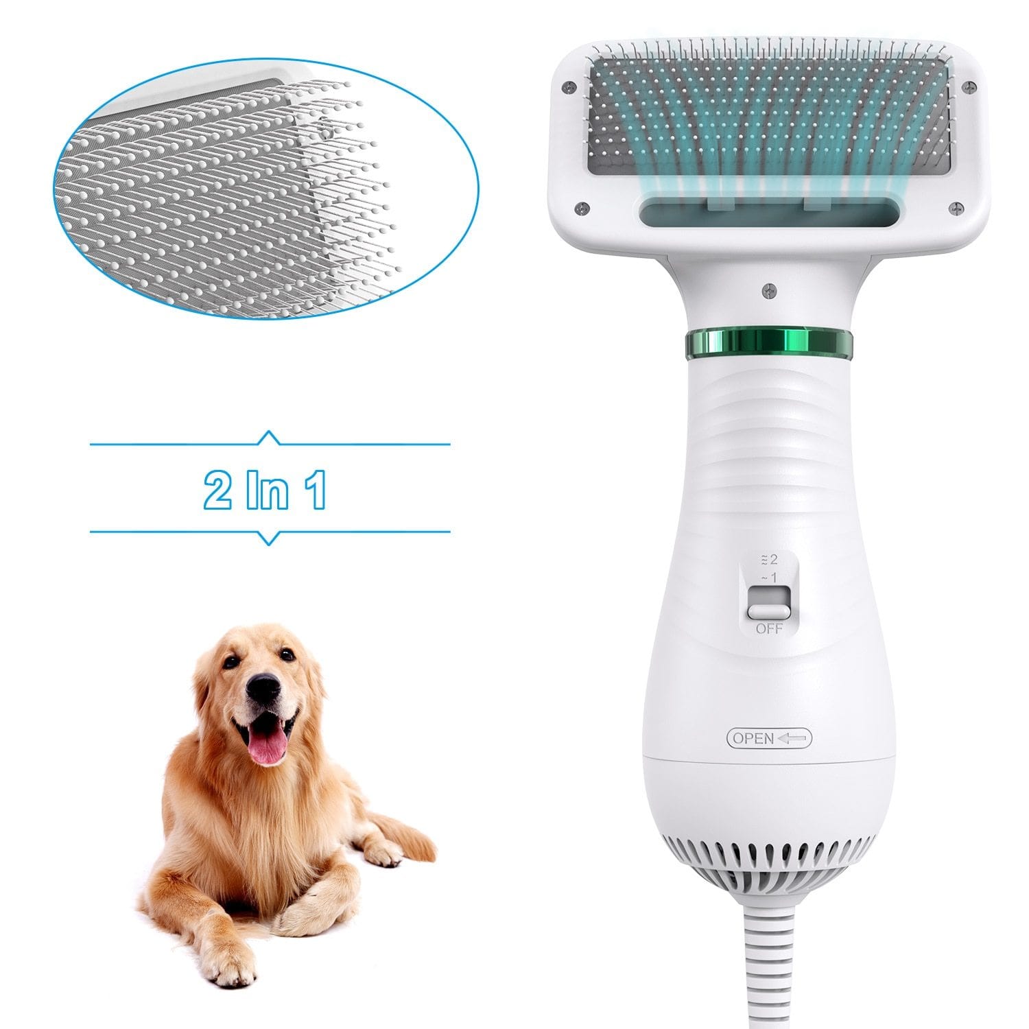 Secador Pet FLUFFY com Escova 2 em 1 (Tecnologia Alemã) - Amor PetShop