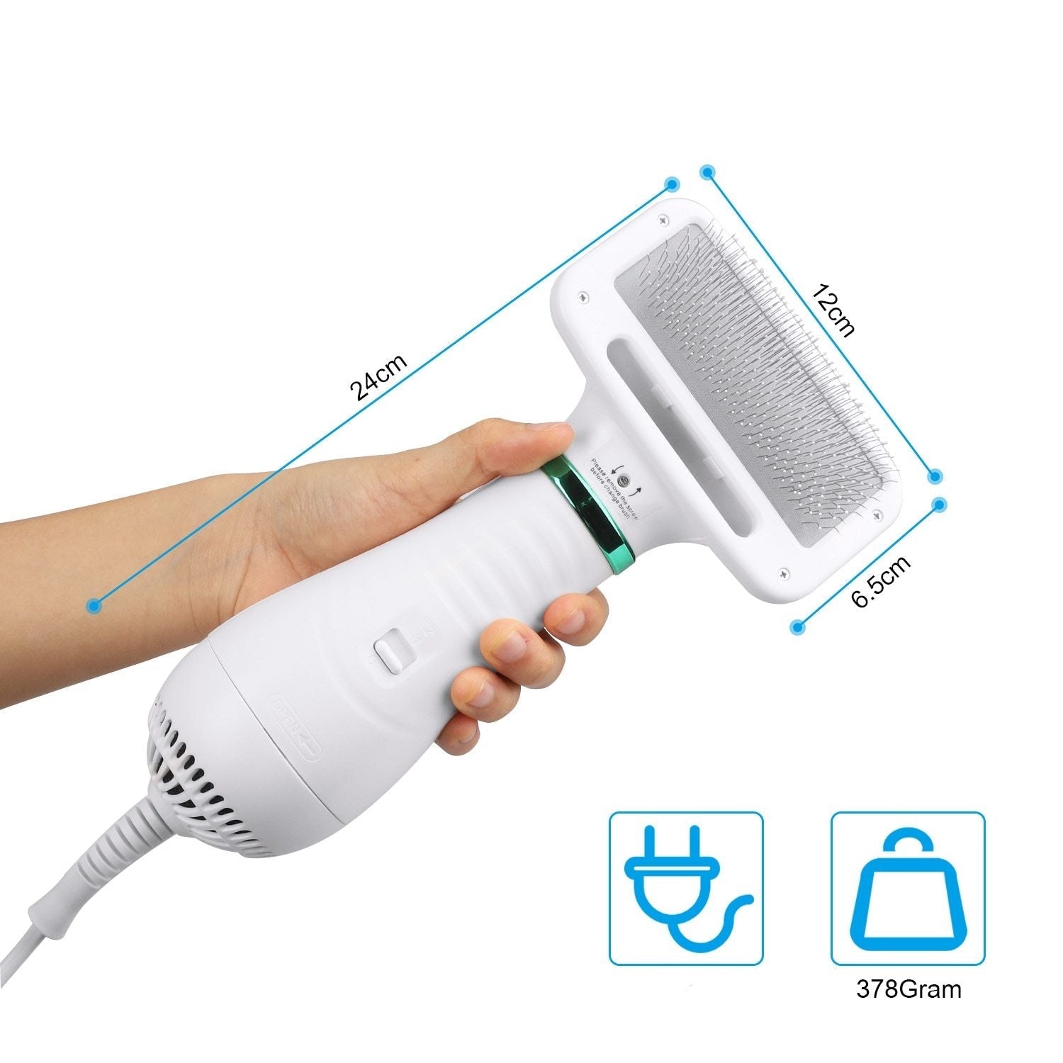 Secador Pet FLUFFY com Escova 2 em 1 (Tecnologia Alemã) - Amor PetShop